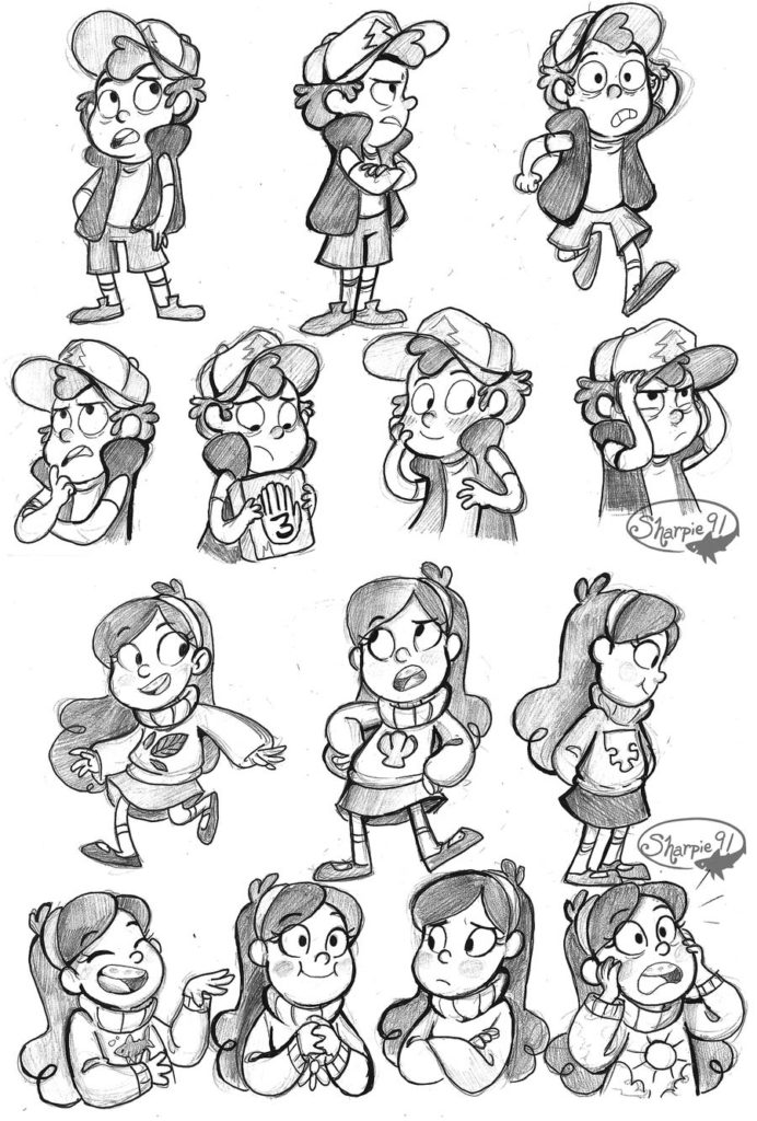 Dipper and Mabel Drawing Reference and Sketches for Artists