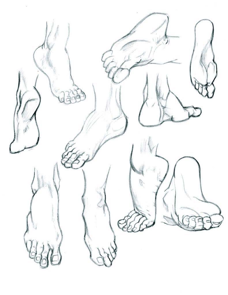 feet drawing reference