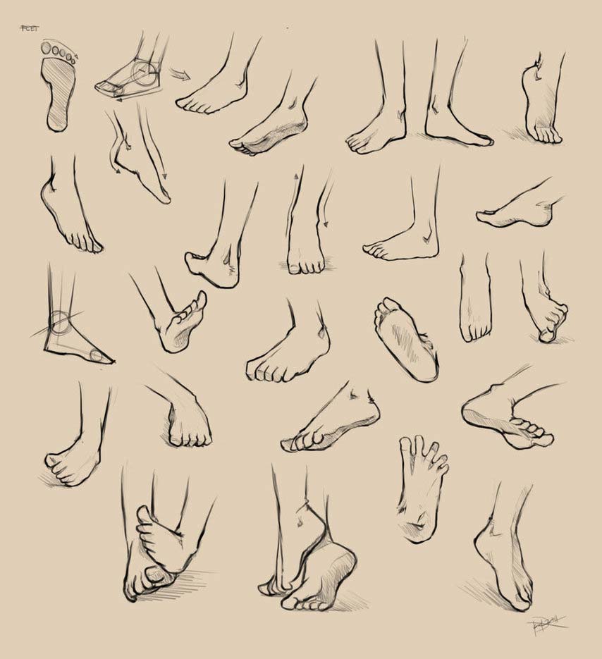 Feet Gestures Drawing