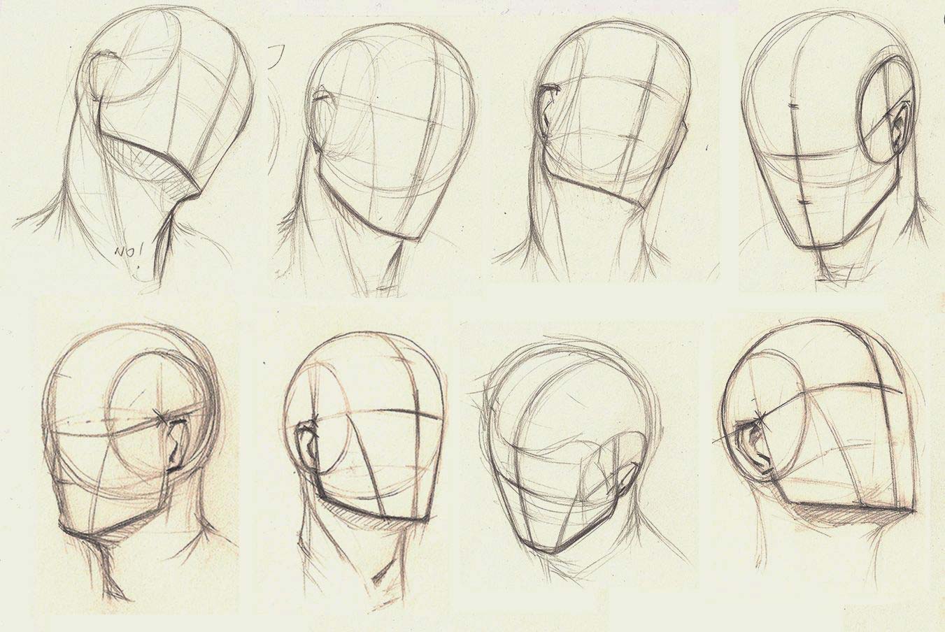 drawing human head angles