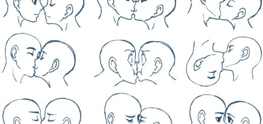 Kissing drawing reference