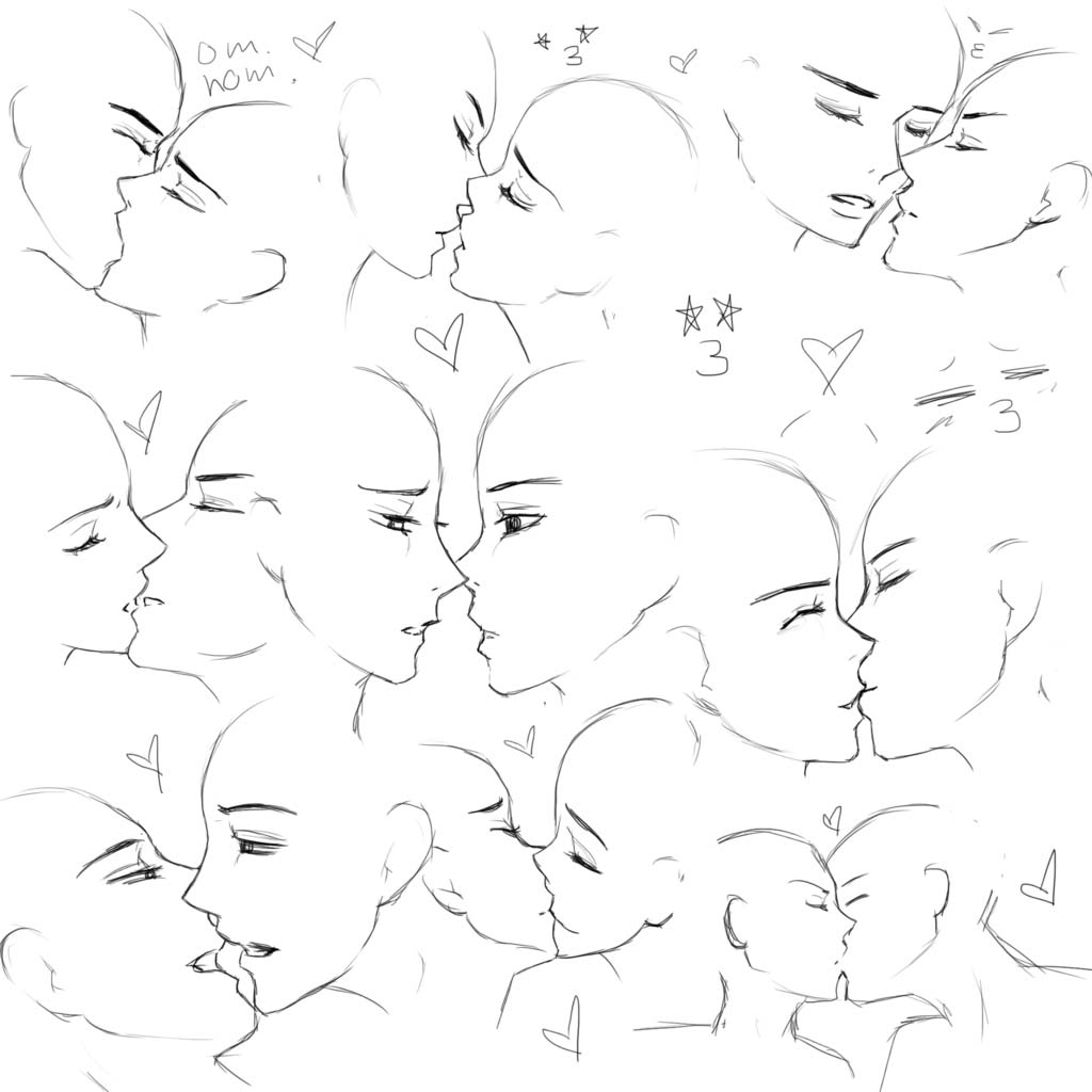 Kissing Drawing Reference: Curated Collection for Artists - Art