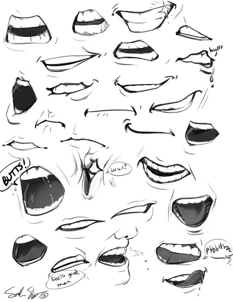 Mouth Reference Drawing : Anime Mouth Reference Sheet | Bohoanwasurk ...