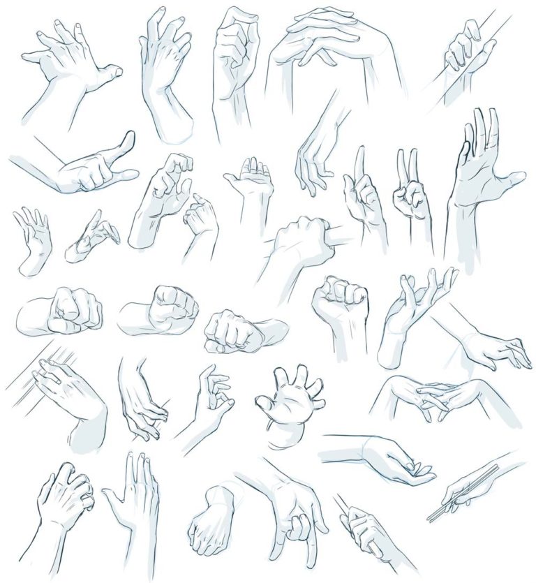 Hands Drawing Reference and Sketches for Artists