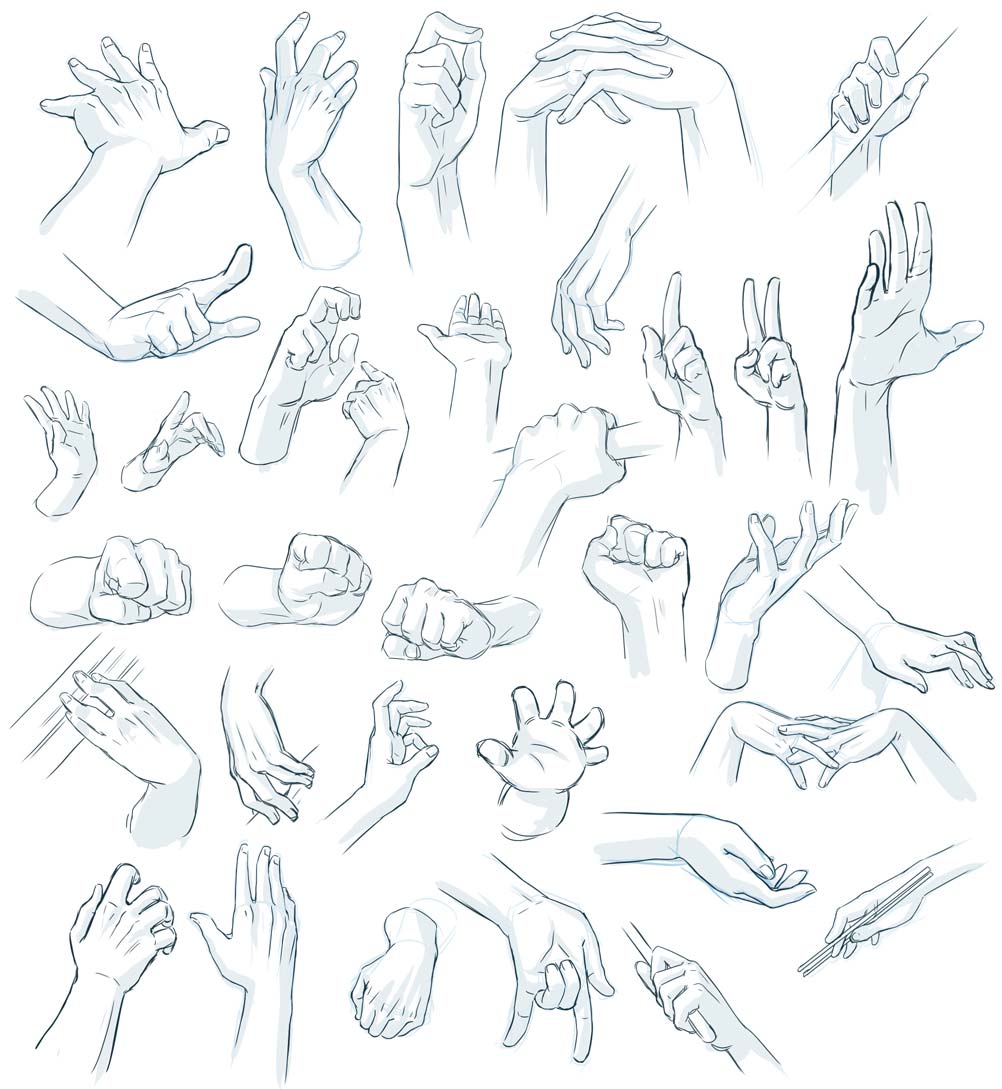 Hands Drawing Reference and Sketches for Artists