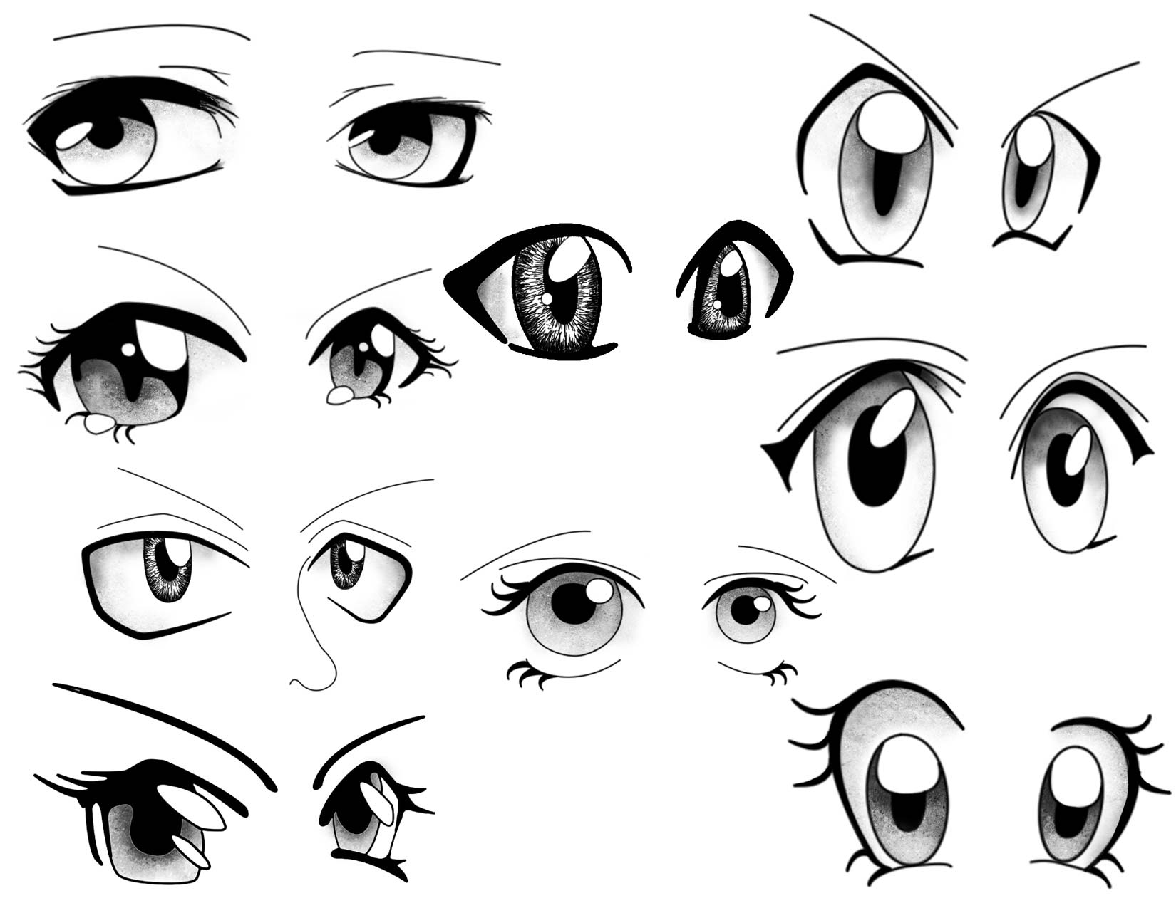 Anime Eyes Simple Drawing Reference Stock Illustration 2310385913