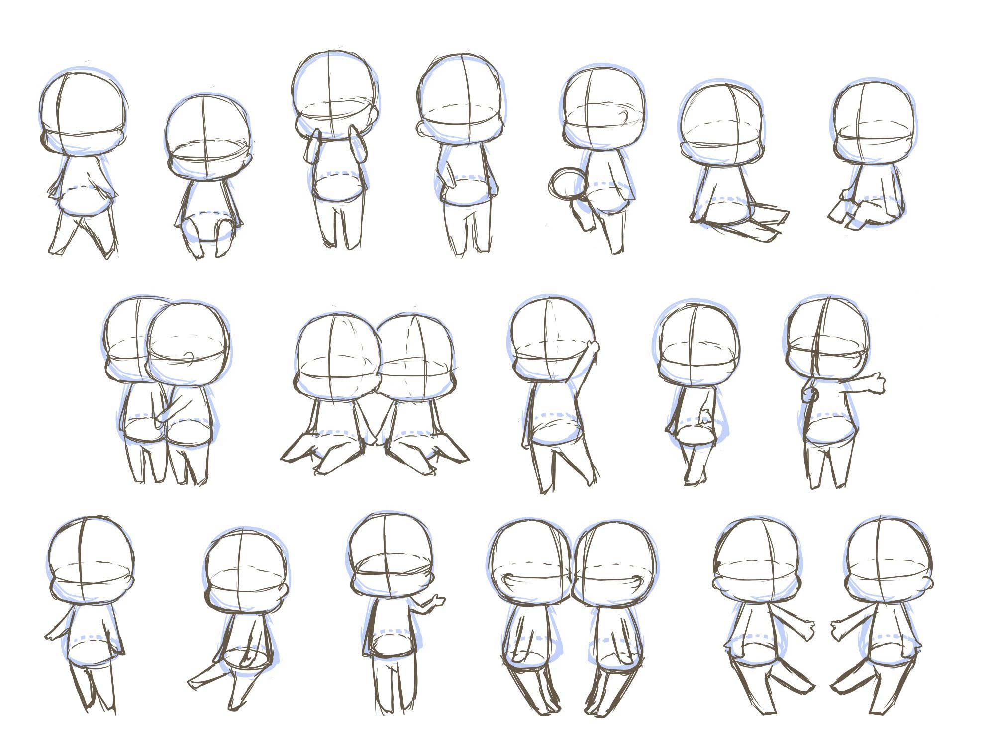 Anime Chibi Poses - Free Drawing Reference