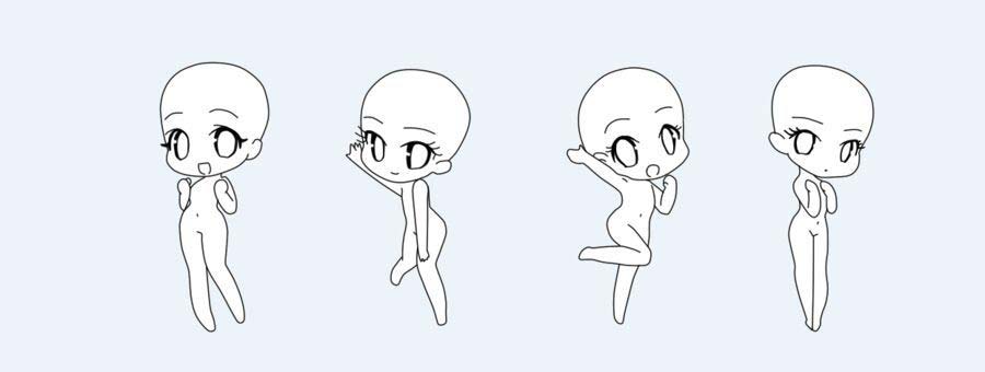 Chibi drawings, Anime poses, Drawings