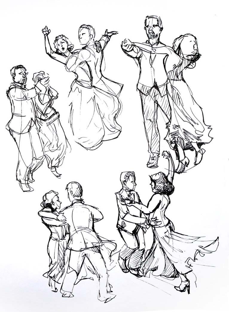 Romantic Couple Dancing Drawing Reference Dancing Couple, But Drawn