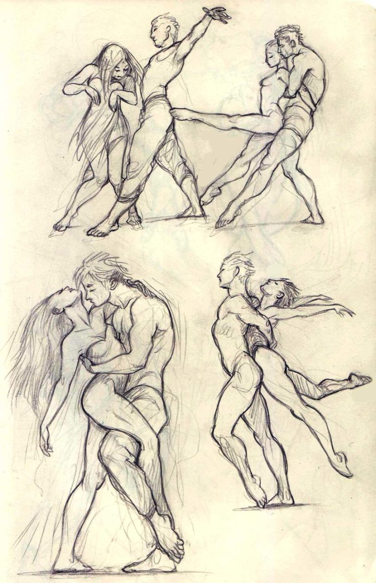 Couple Dancing Drawing Reference and Sketches for Artists.