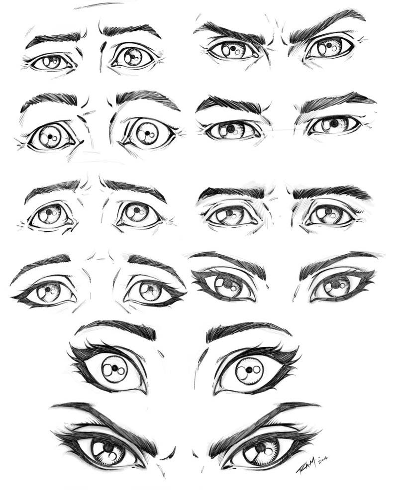 Eye Expressions Drawing References.