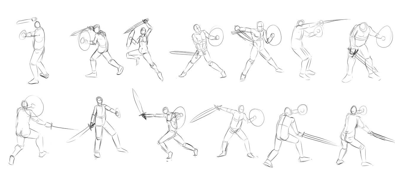 sword fighting poses reference