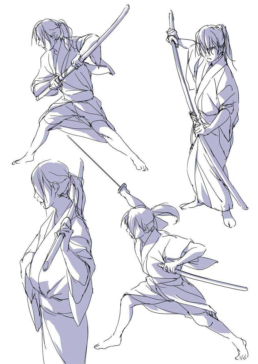 Sword pose Drawing Reference and Sketches for Artists