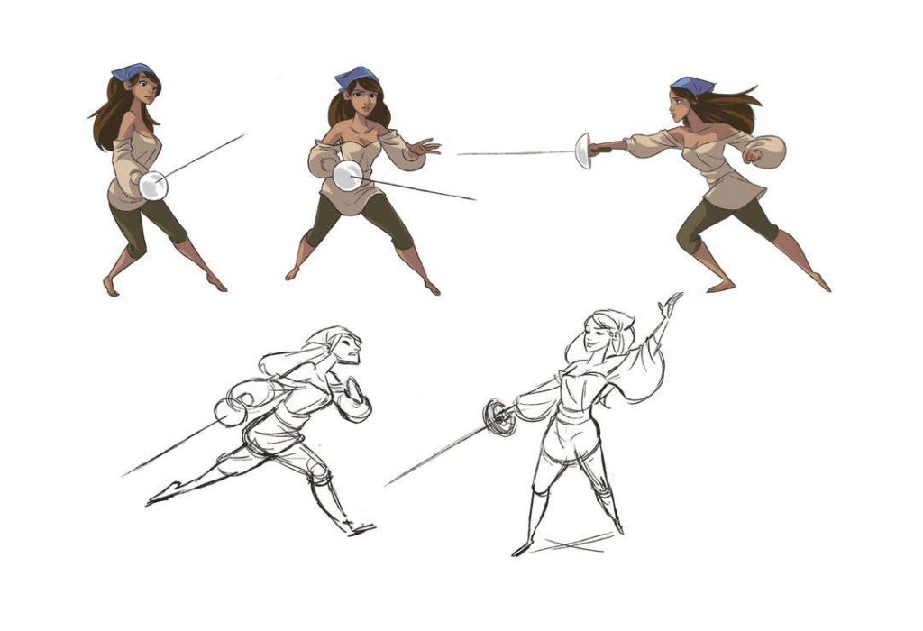 sword pose drawing reference