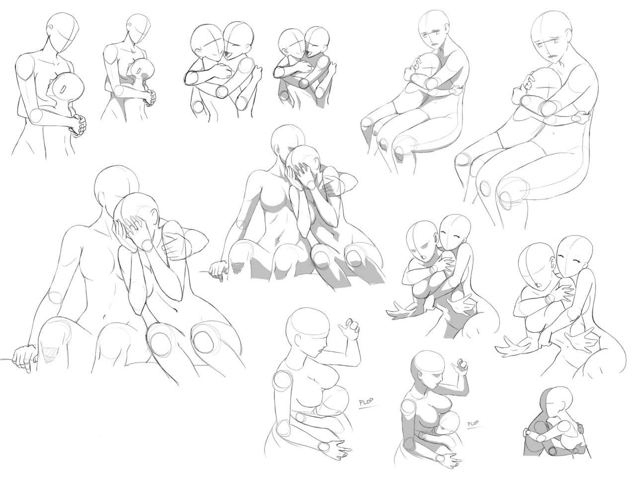 Hug Drawing References.