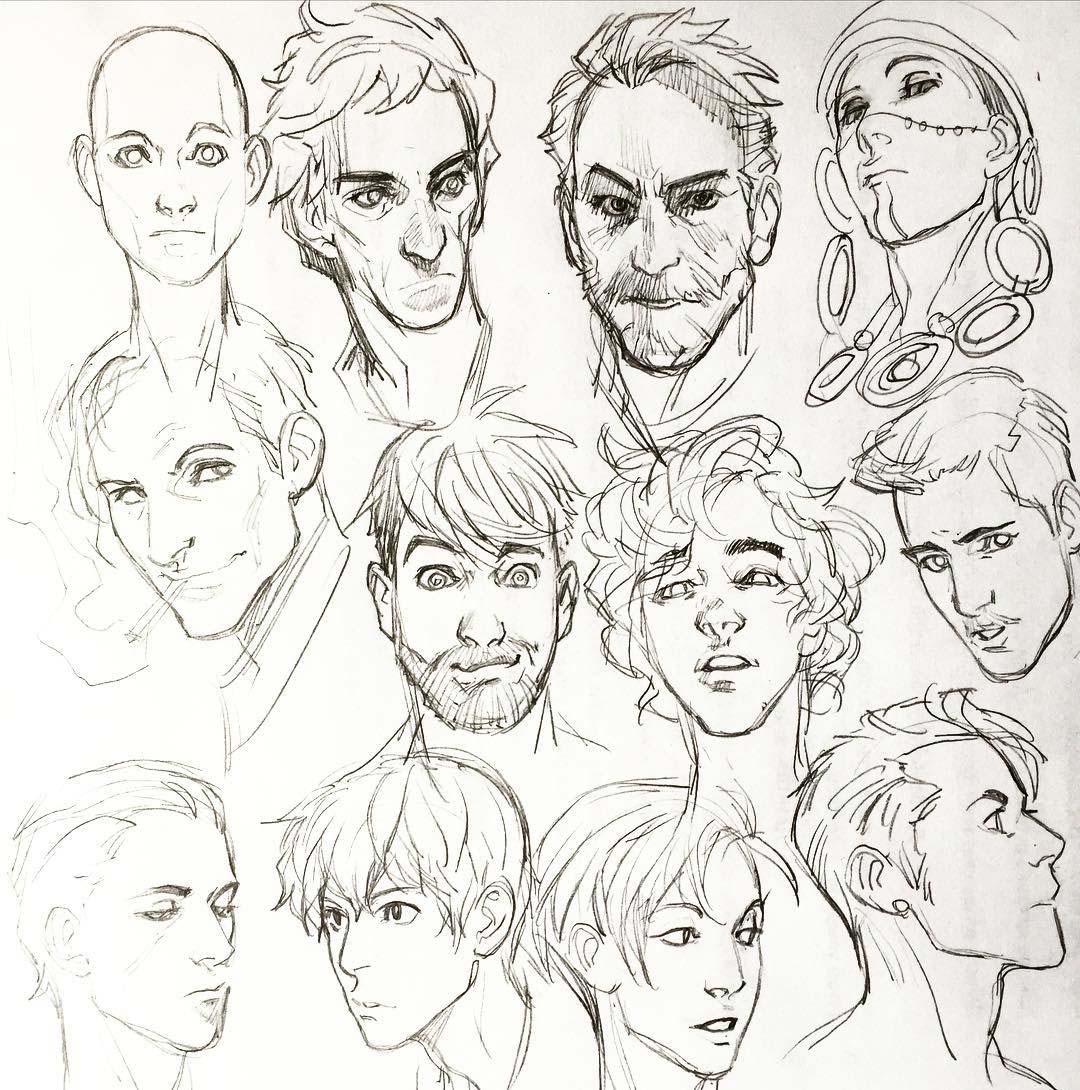 Male Anime Face Drawing Reference and Sketches for Artists