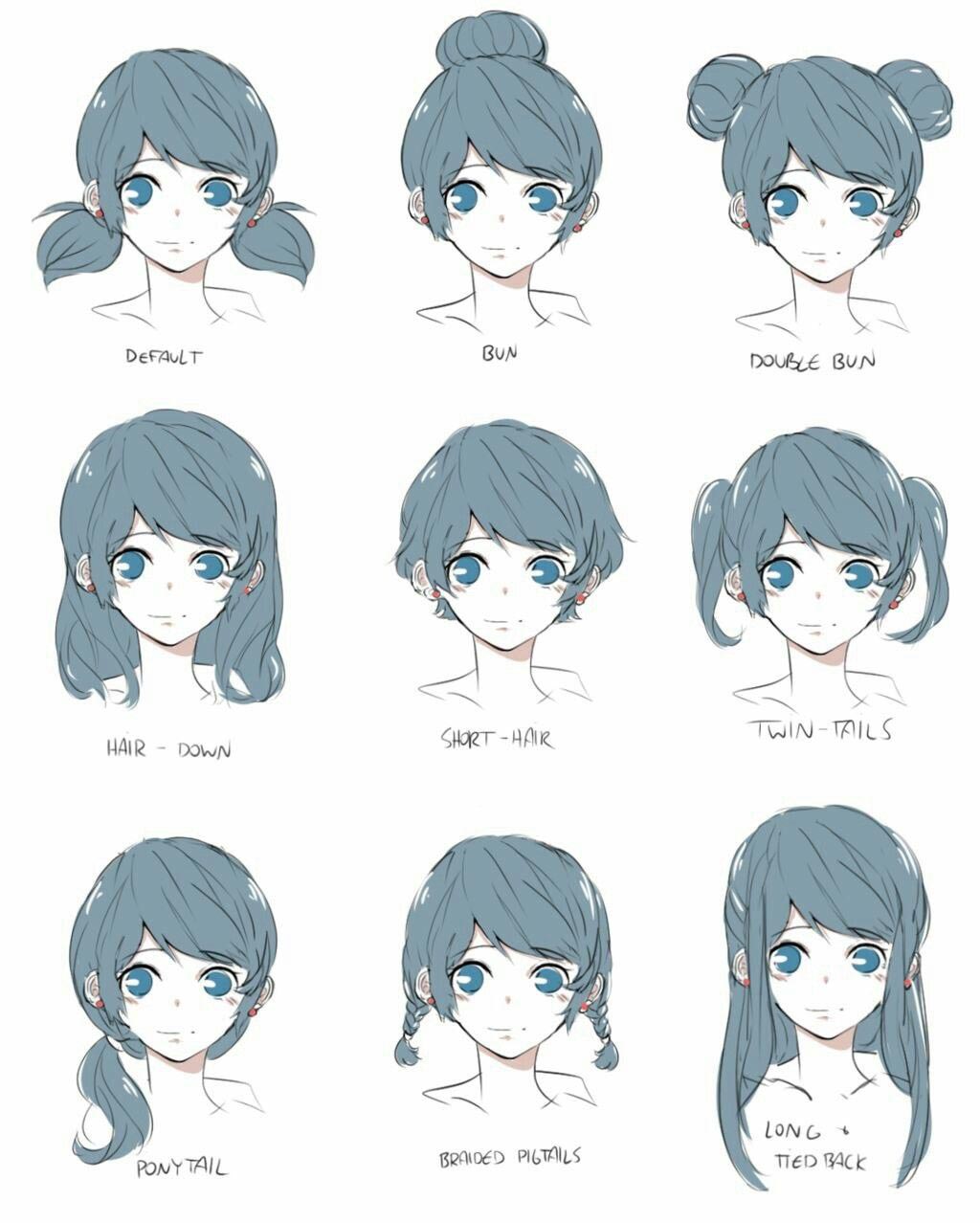 Anime Hair Drawing Reference and Sketches for Artists