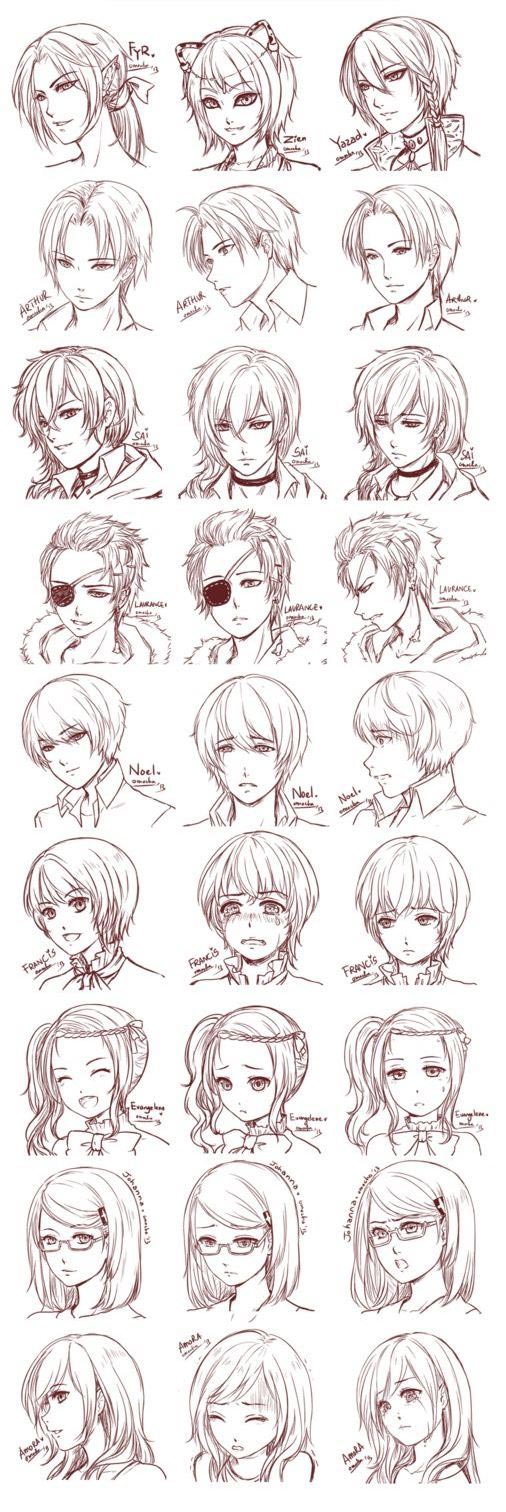 Personal Anime Male Hair Reference by Kyomi9980 on DeviantArt