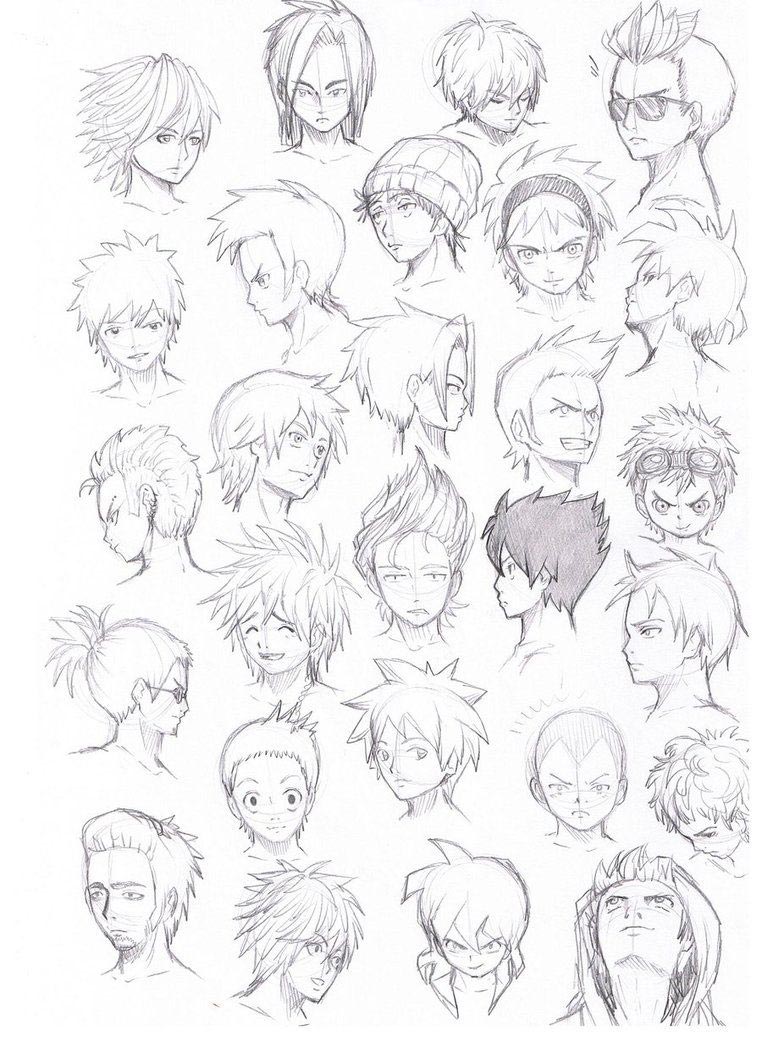 Male Hair Drawing Reference And Sketches For Artists | Manga hair, Anime  boy hair, Anime hairstyles male