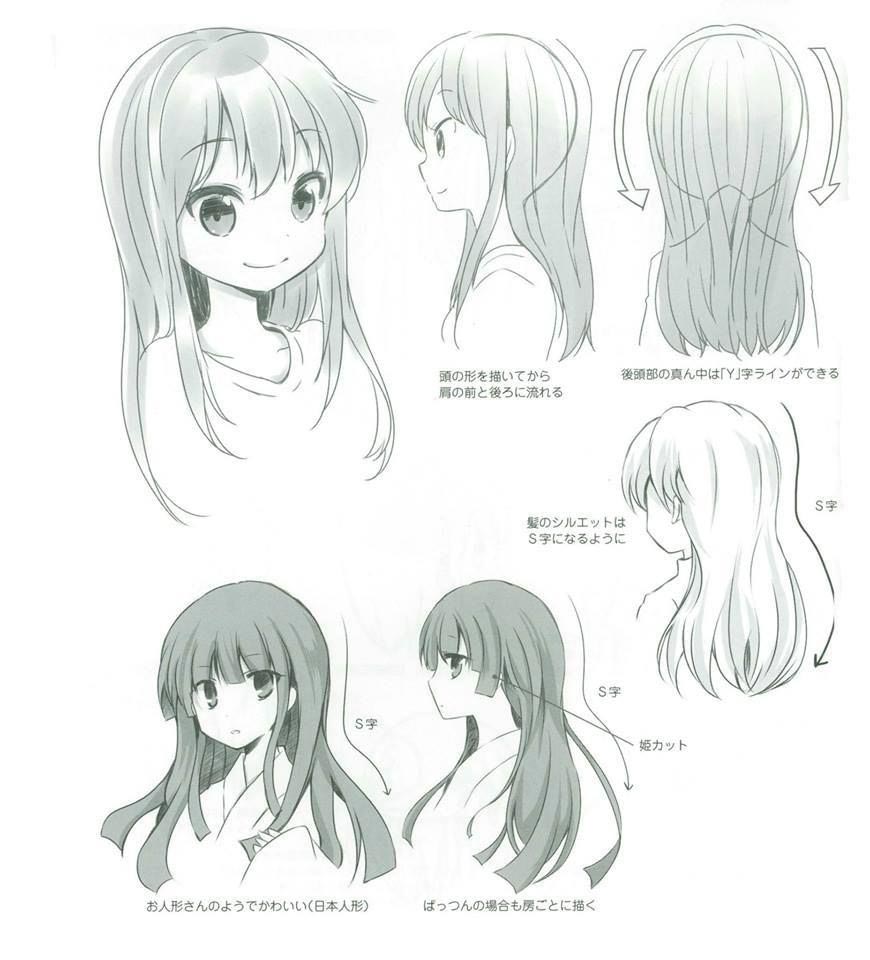 Anime Hair Drawing Reference and Sketches for Artists