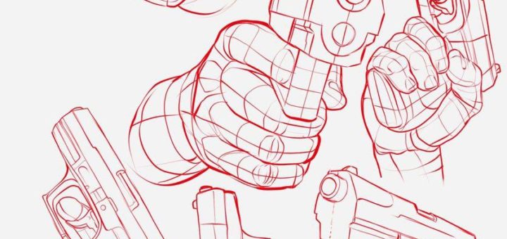 Hand Holding Gun drawing reference.