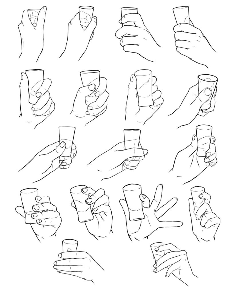 Hand Holding Glass Drawing Reference And Sketches For Artists 