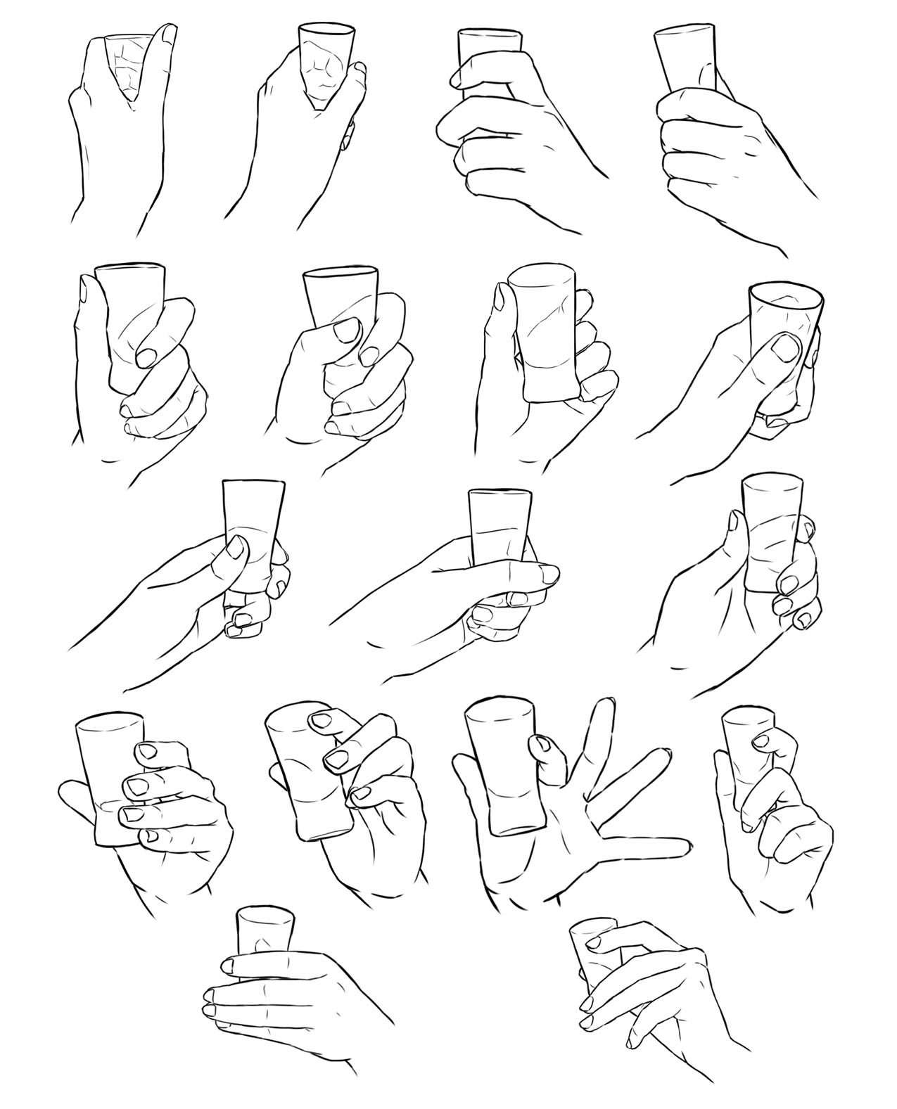 Hand holding glass Drawing Reference and Sketches for Artists