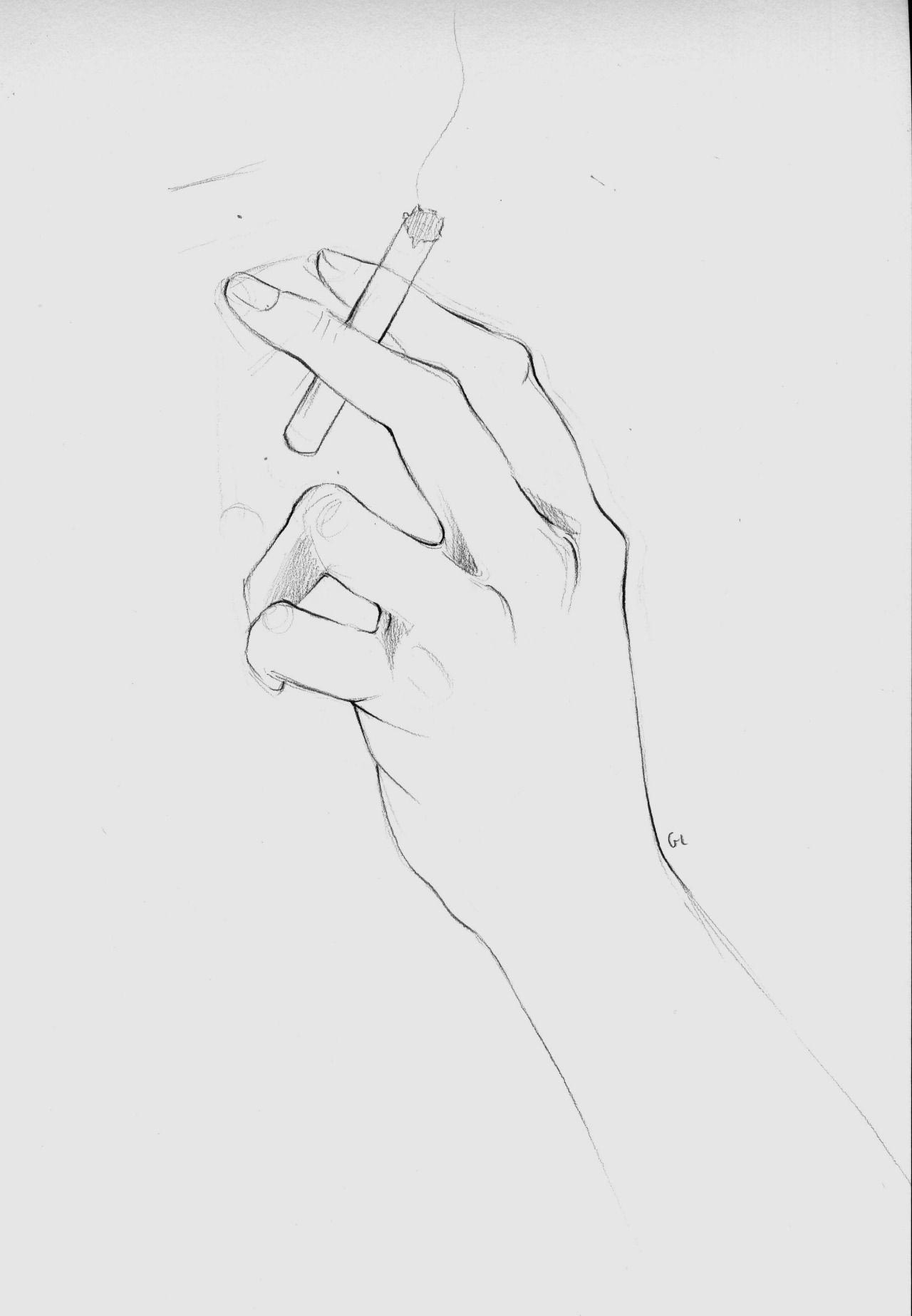 Hand with cigarette Drawing Reference and Sketches for Artists