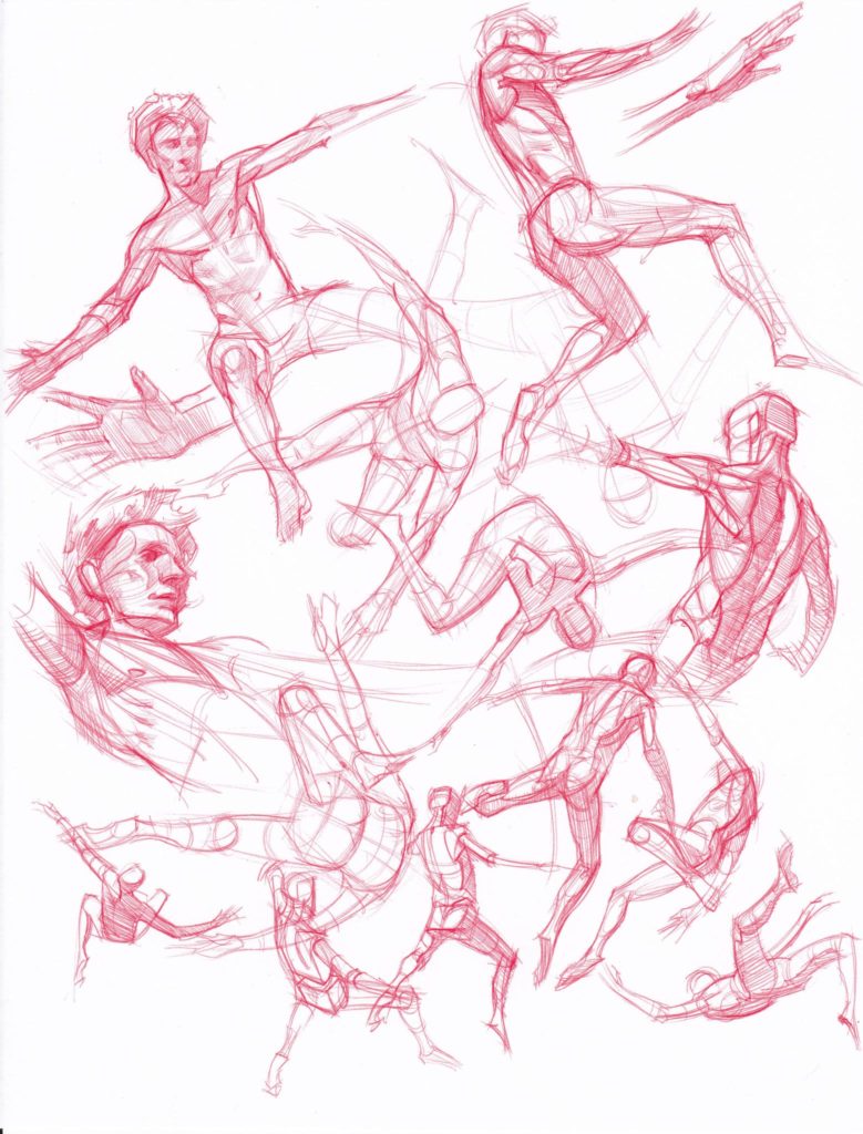 Falling Drawing Reference and Sketches for Artists