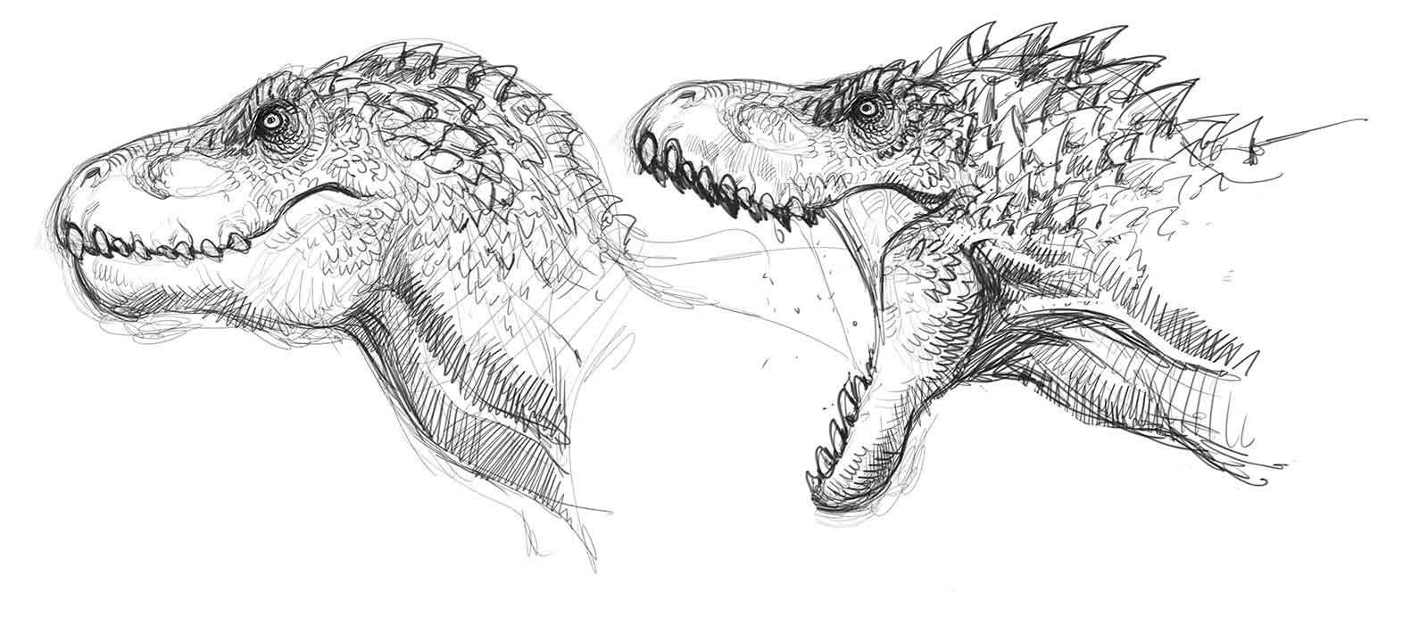 Динозавры гелевой ручкой
