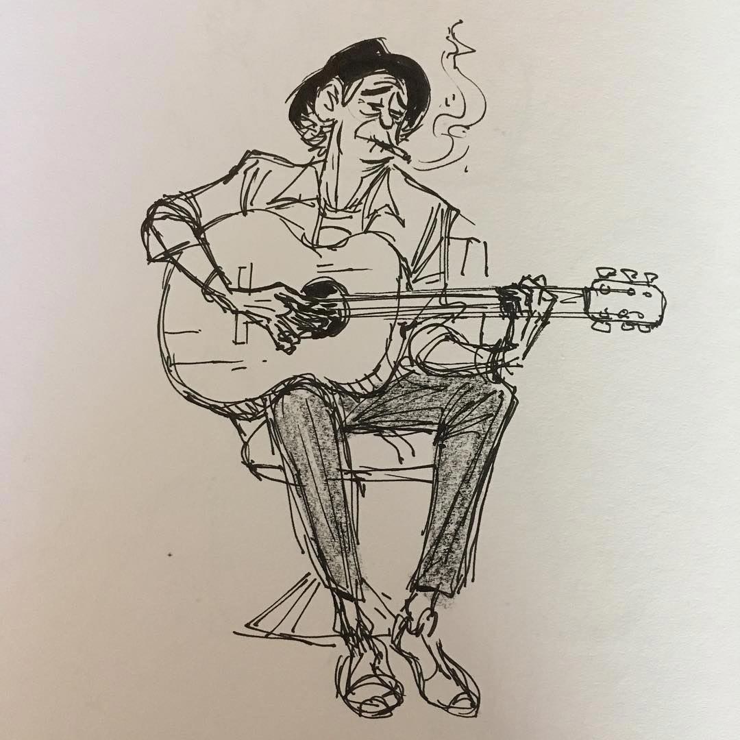 Guitarist Drawing Reference and Sketches for Artists