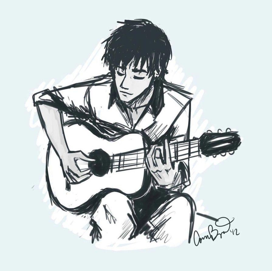 Guitarist Drawing Reference and Sketches for Artists