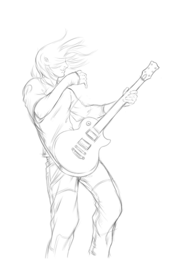 Guitarist Drawing Reference and Sketches for Artists