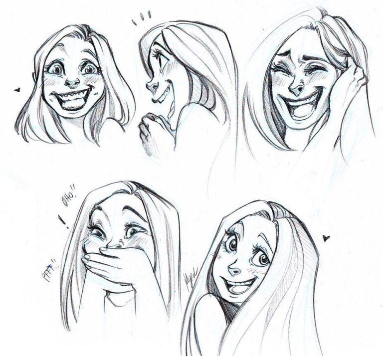 Laughing and Smiling Drawing Reference and Sketches for Artists