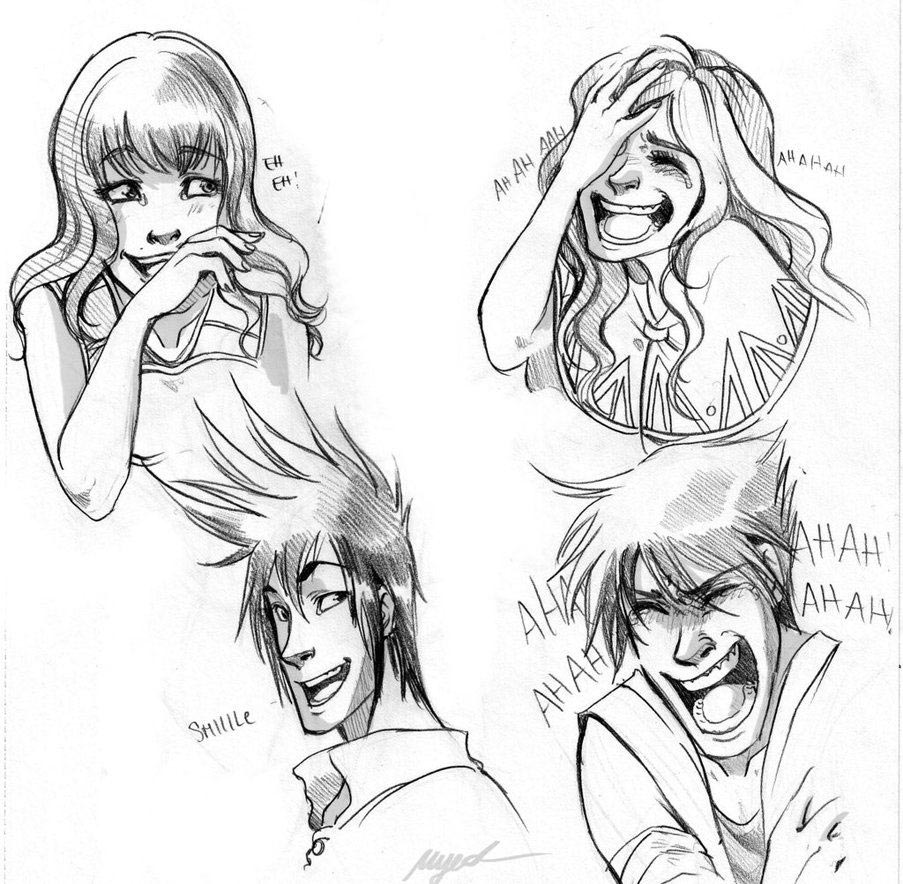 Laughing and Smiling Drawing Reference and Sketches for Artists