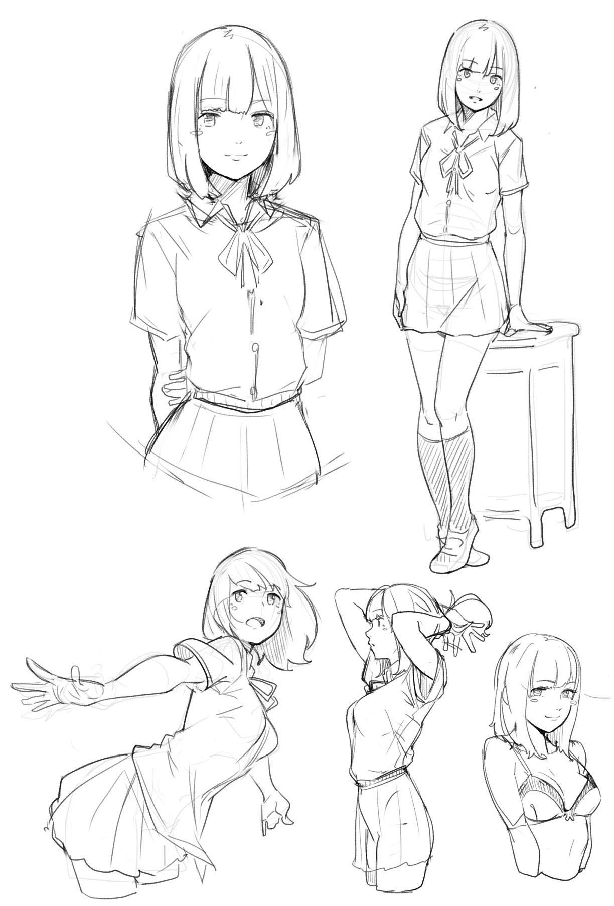 Walking Drawing Reference Anime