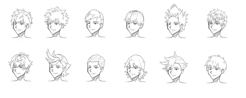 Male hair Drawing Reference and Sketches for Artists