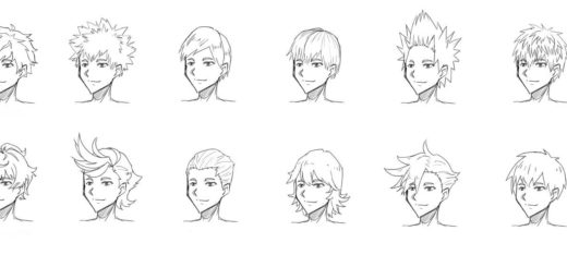 Male hair drawing reference