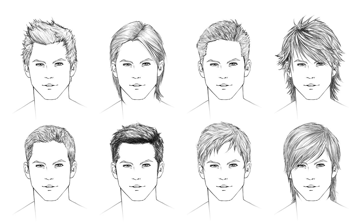 Male hair Drawing Reference and Sketches for Artists