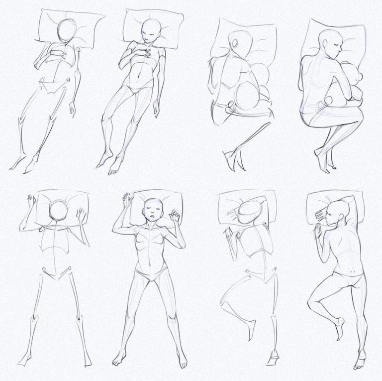 Sleeping Pose Drawing Reference and Sketches for Artists