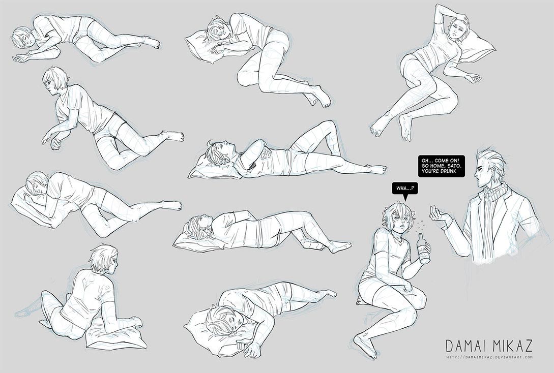 Sleeping Pose drawing reference.