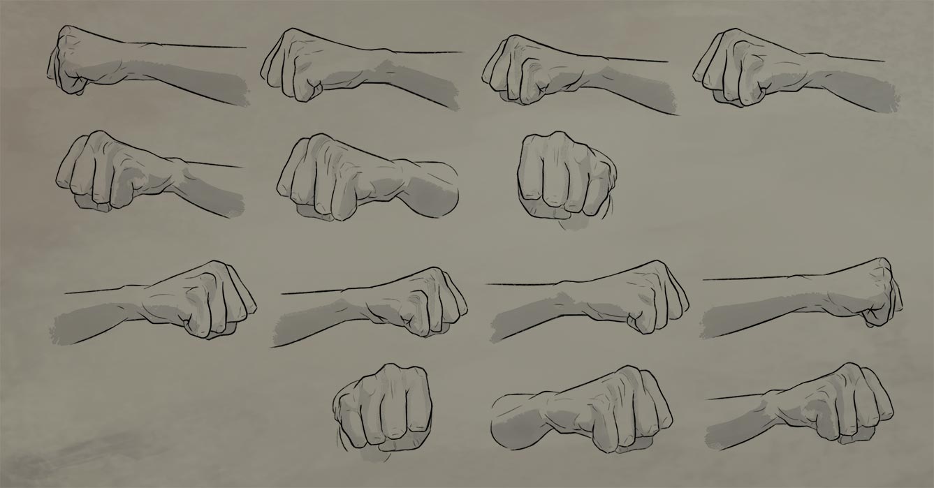 Fist Drawing Reference and Sketches for Artists