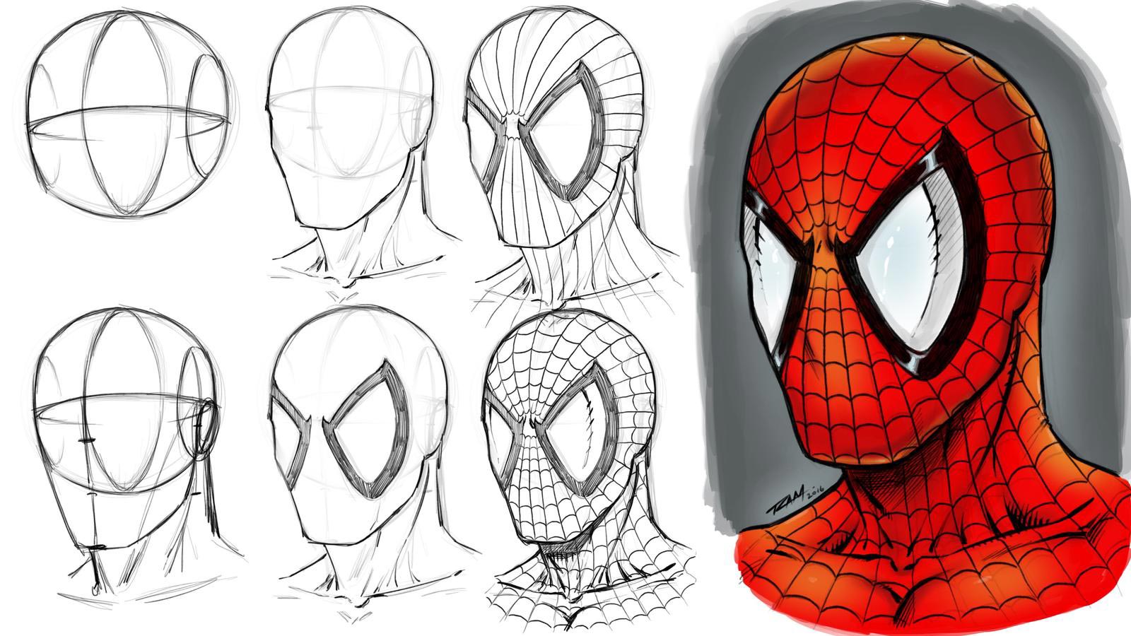 How to draw The Superior SpiderMan  Sketchok easy drawing guides