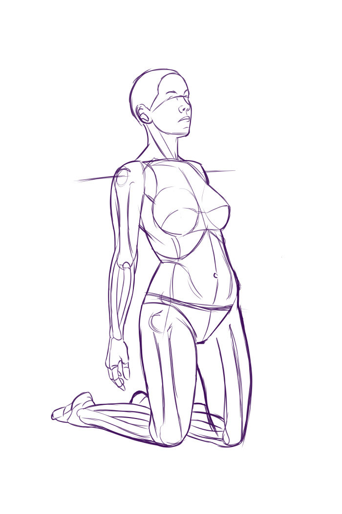 Kneeling Drawing Reference and Sketches for Artists
