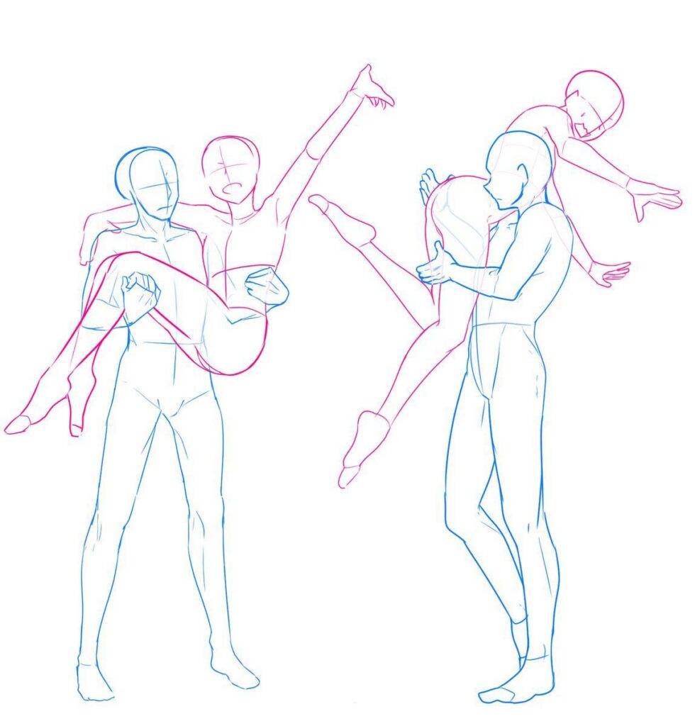 Carry pose drawing reference.