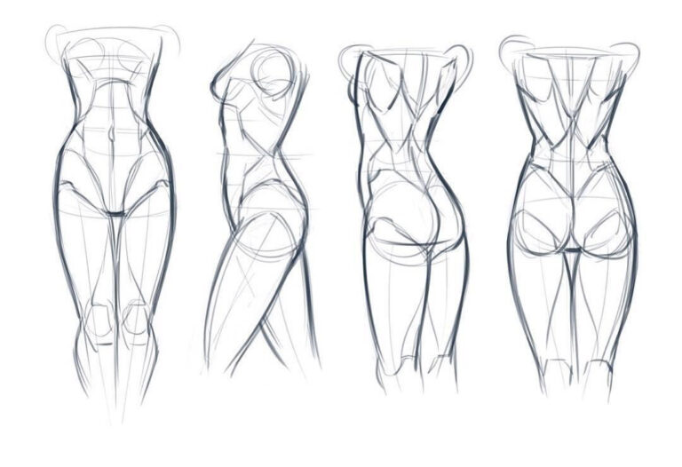 sketch woman body drawing