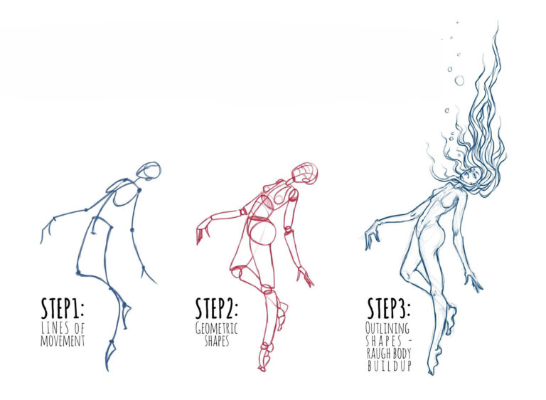 Floating Poses Drawing Reference and Sketches for Artists