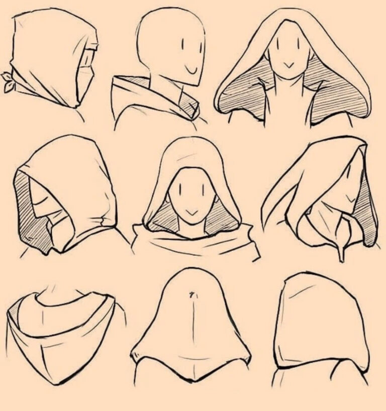 how to draw a hooded figure