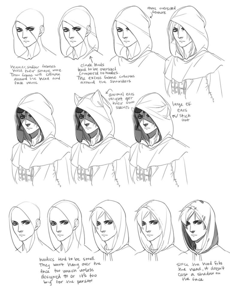 Hood Drawing Reference and Sketches for Artists