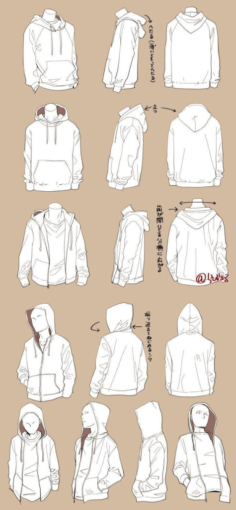 Hoodie Drawing Reference and Sketches for Artists